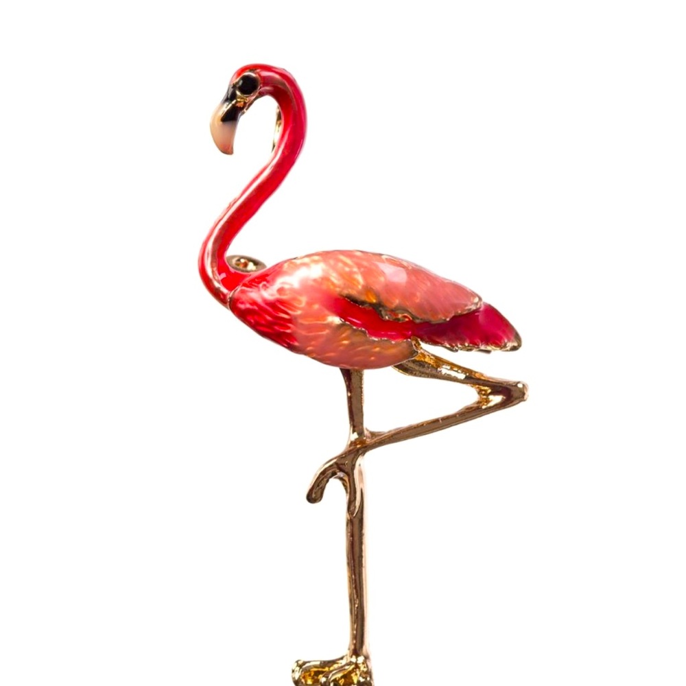 Pink Teardrop Flamingo 🦩 Brooch - Picture 2 of 7